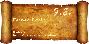 Feiner Ervin névjegykártya