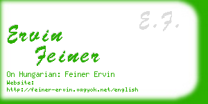 ervin feiner business card